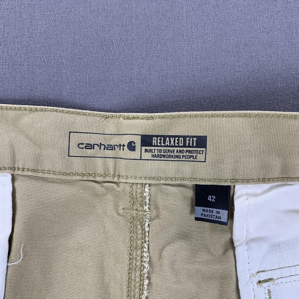 Carhartt Cargo Shorts Mens 42 Beige Rugged Flex Relaxed Fit Canvas Work - Picture 5 of 16